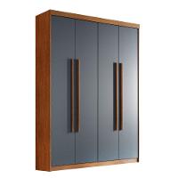 Guarda Roupa Solteiro Heros 4 Portas E 2 Gavetas Moderna Imbuia Com Grafite - 2