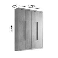 Guarda Roupa Solteiro Heros 4 Portas E 2 Gavetas Moderna Imbuia Com Grafite