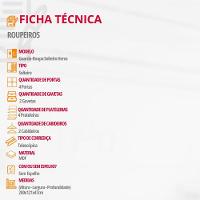 Guarda Roupa Solteiro Heros 4 Portas E 2 Gavetas Moderna Imbuia Com Grafite - 5