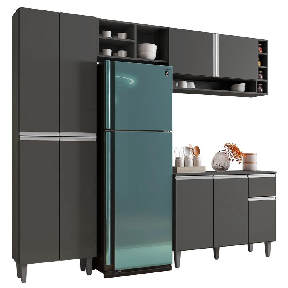 Cozinha Modulada Completa 4 Peças Vanessa Cinza Ajl - 1