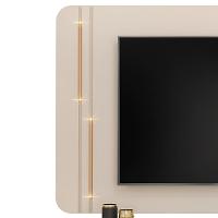 Painel Para Tv 75 Pol E Rack Bancada Mdf Ariana Off White Dj Moveis Off White - 6