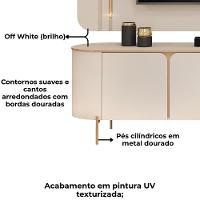 Painel Para Tv 75 Pol E Rack Bancada Mdf Ariana Off White Dj Moveis Off White - 7