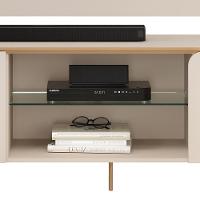 Painel Para Tv 75 Pol E Rack Bancada Mdf Ariana Off White Dj Moveis Off White - 8