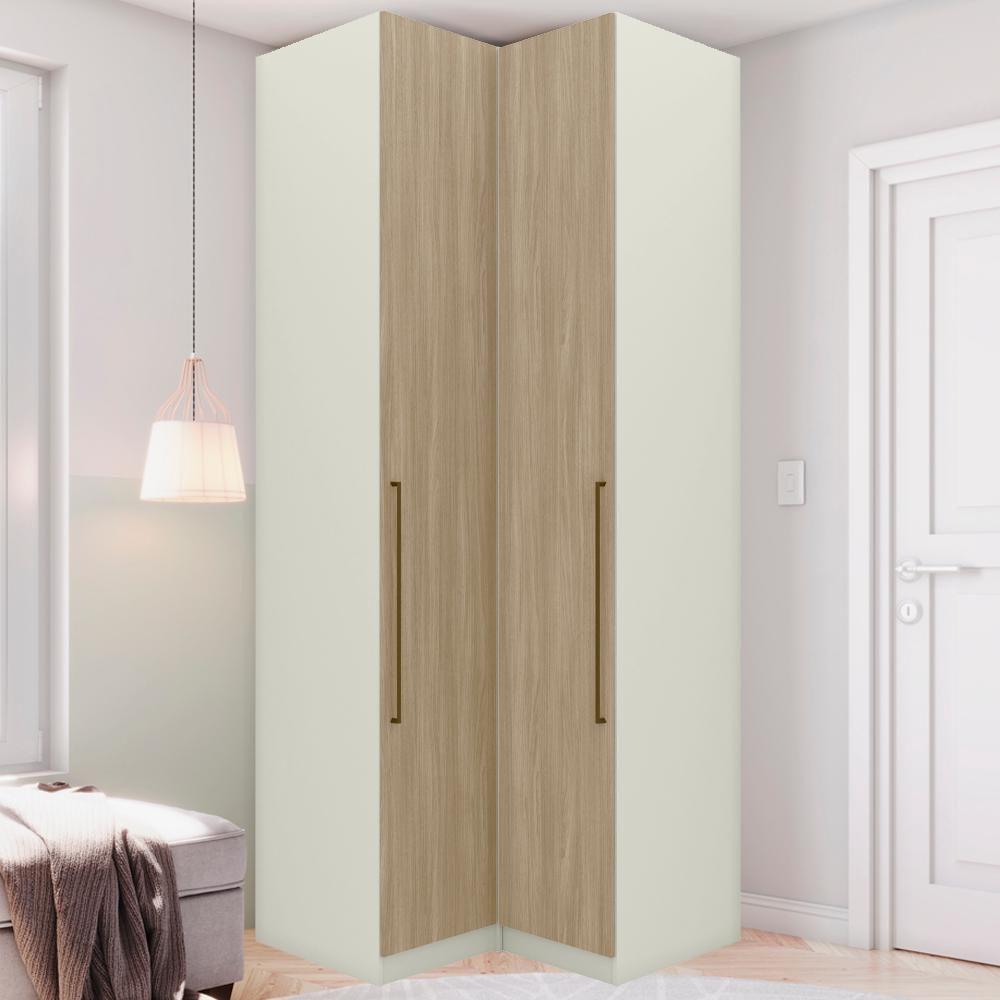 Guarda Roupa Modulado 2 Pecas 241x80 Cm Seletto Areia Jequitiba Henn Areia Jequitiba - 2