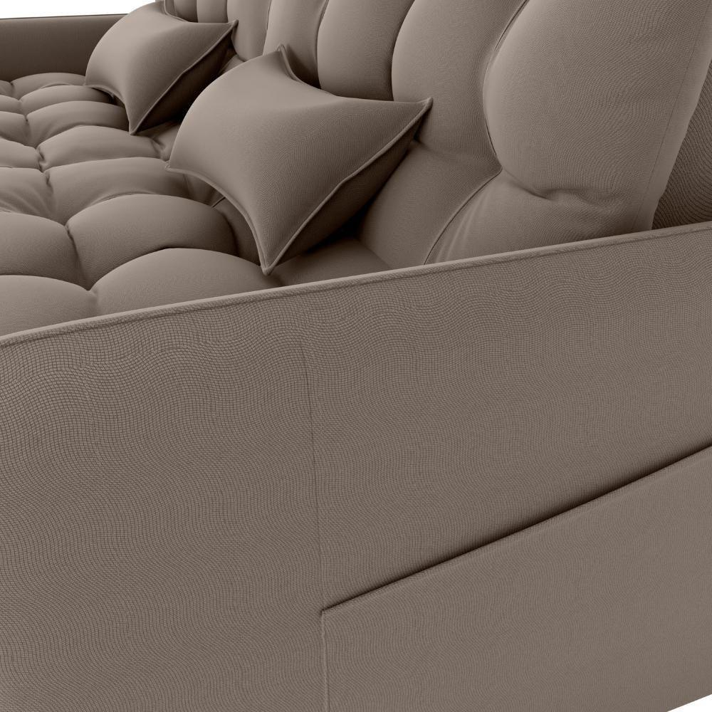 Sofa Cama 2 Lugares 200cm Pillar Veludo E400 Marrom Claro Milani Store Marrom Claro - 7