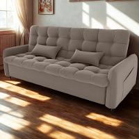 Sofa Cama 2 Lugares 200cm Pillar Veludo E400 Marrom Claro Milani Store Marrom Claro - 9
