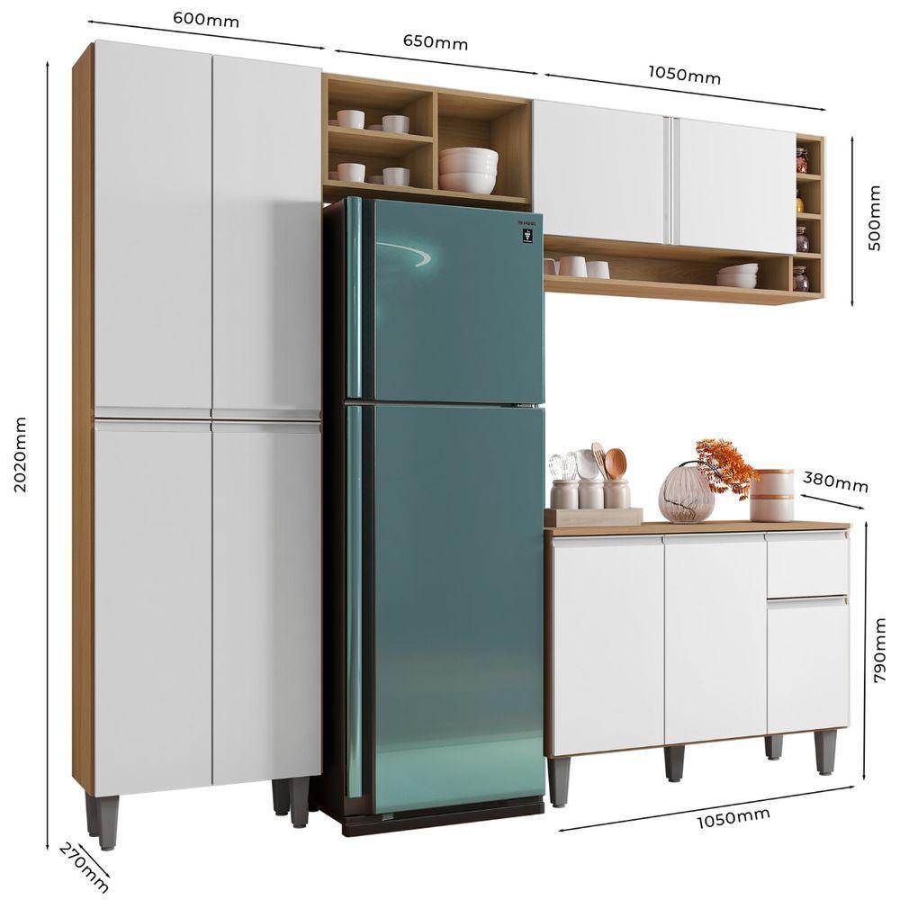 Cozinha Modulada Completa 4 Peças Vanessa Amendoa Branco Ajl - 2