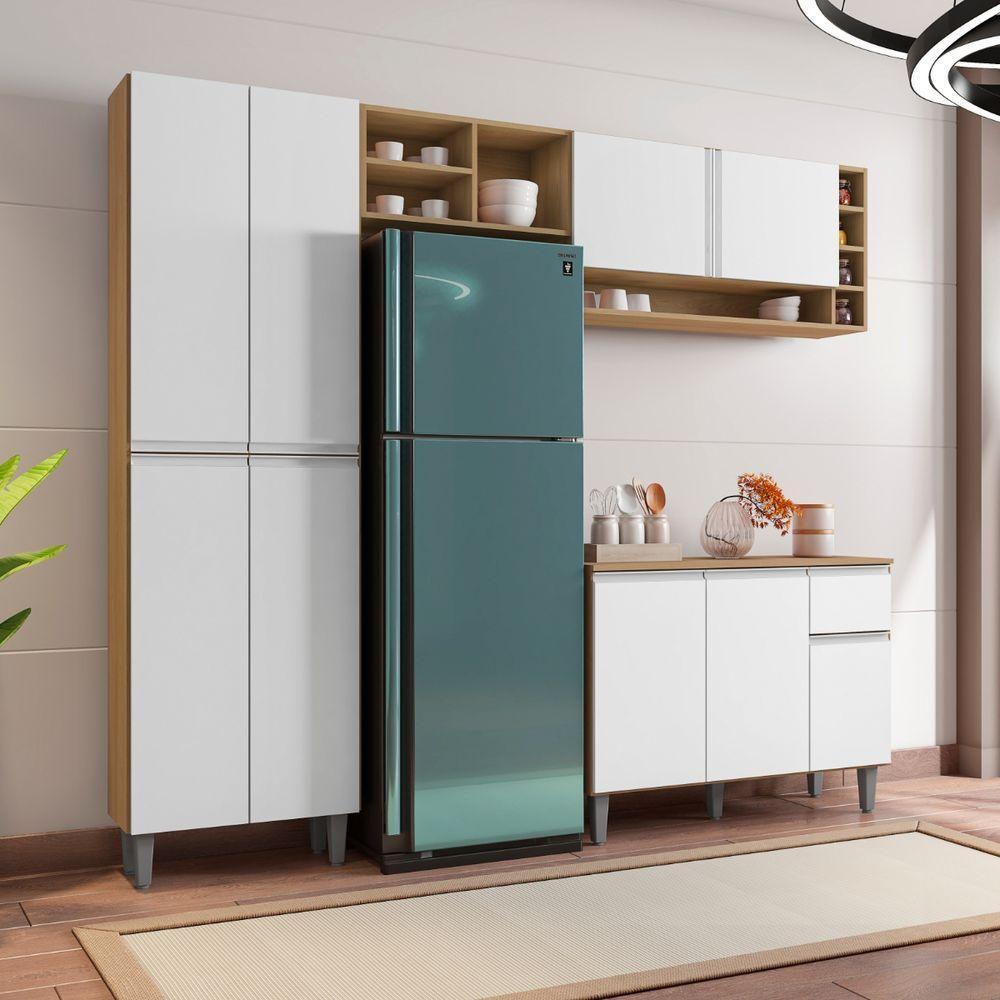 Cozinha Modulada Completa 4 Peças Vanessa Amendoa Branco Ajl - 8