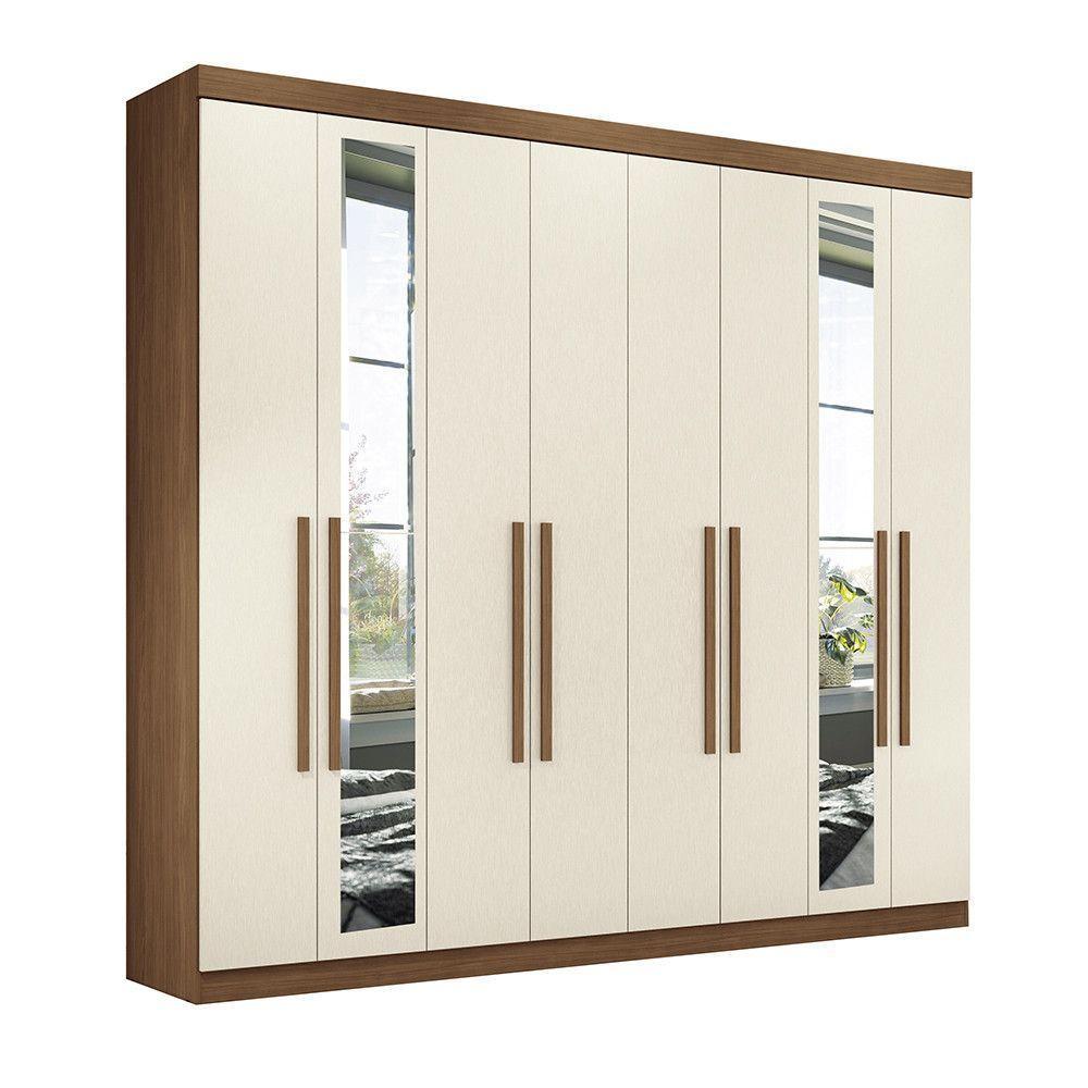 Guarda Roupa 8 Portas E 4 Gavetas Com Espelhos Master New Santos Andi Jatoba/areia - 2