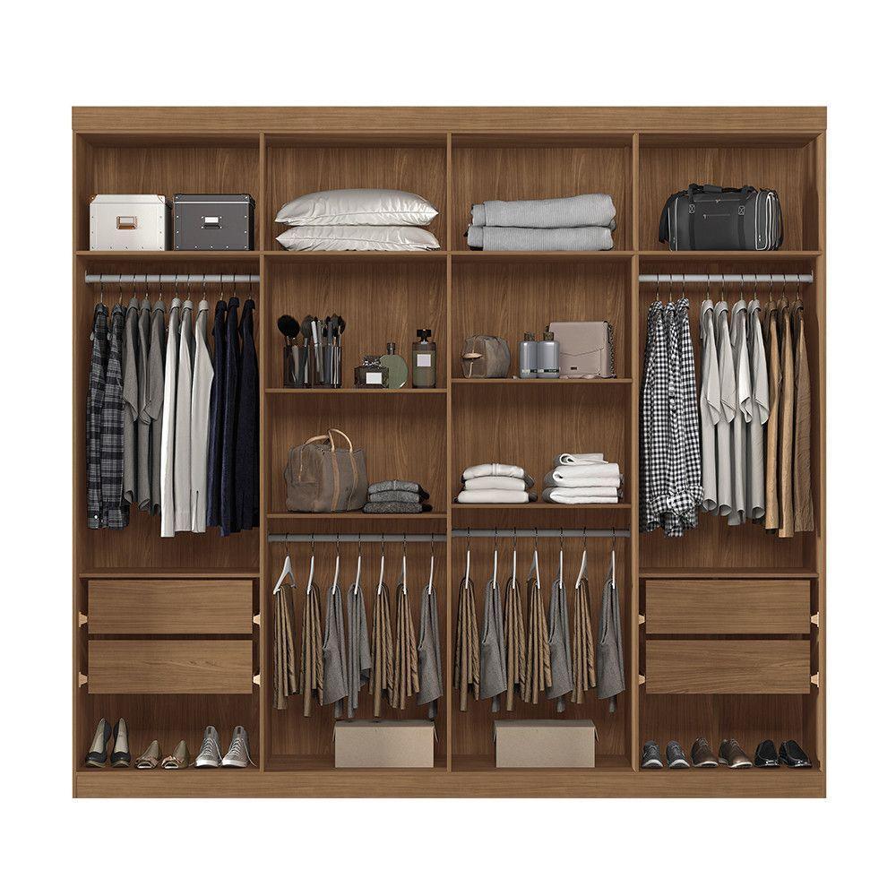 Guarda Roupa 8 Portas E 4 Gavetas Com Espelhos Master New Santos Andi Jatoba/areia - 3