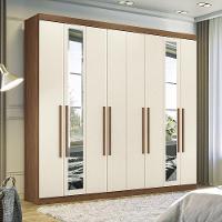 Guarda Roupa 8 Portas E 4 Gavetas Com Espelhos Master New Santos Andi Jatoba/areia - 1