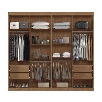Guarda Roupa 8 Portas E 4 Gavetas Com Espelhos Master New Santos Andi Jatoba/areia - 3