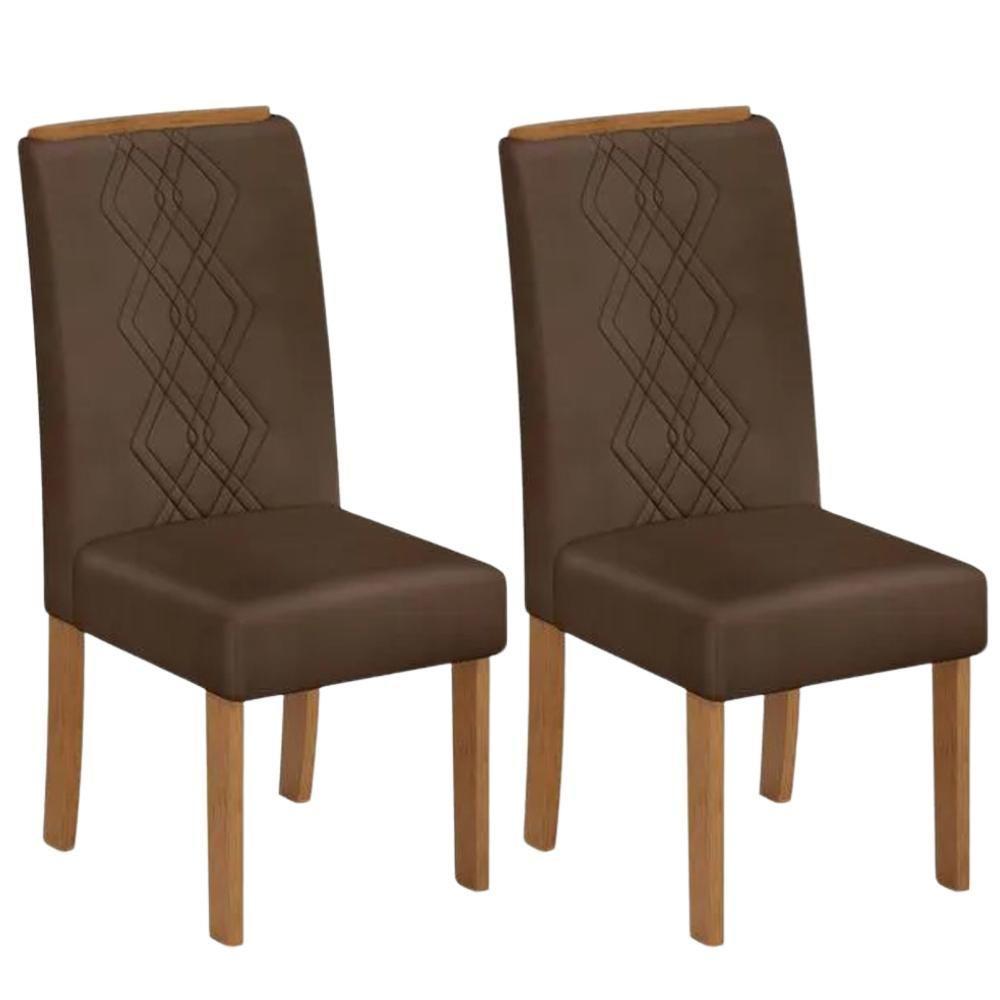 Kit 2 Cadeiras De Jantar Estofadas Ayla Veludo Moca Freijo Dj Moveis Veludo Moca Freijo - 4