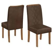 Kit 2 Cadeiras De Jantar Estofadas Ayla Veludo Moca Freijo Dj Moveis Veludo Moca Freijo - 1