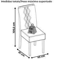Kit 2 Cadeiras De Jantar Estofadas Ayla Veludo Moca Freijo Dj Moveis Veludo Moca Freijo - 3