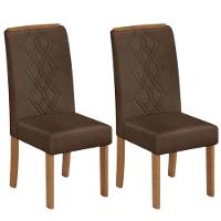 Kit 2 Cadeiras De Jantar Estofadas Ayla Veludo Moca Freijo Dj Moveis Veludo Moca Freijo