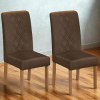 Kit 2 Cadeiras De Jantar Estofadas Ayla Veludo Moca Freijo Dj Moveis Veludo Moca Freijo - 7