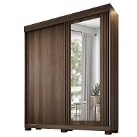 Guarda Roupa 2 Portas De Correr Com Espelho 3 Gavetas Mônaco Benetil Imbuia - 1