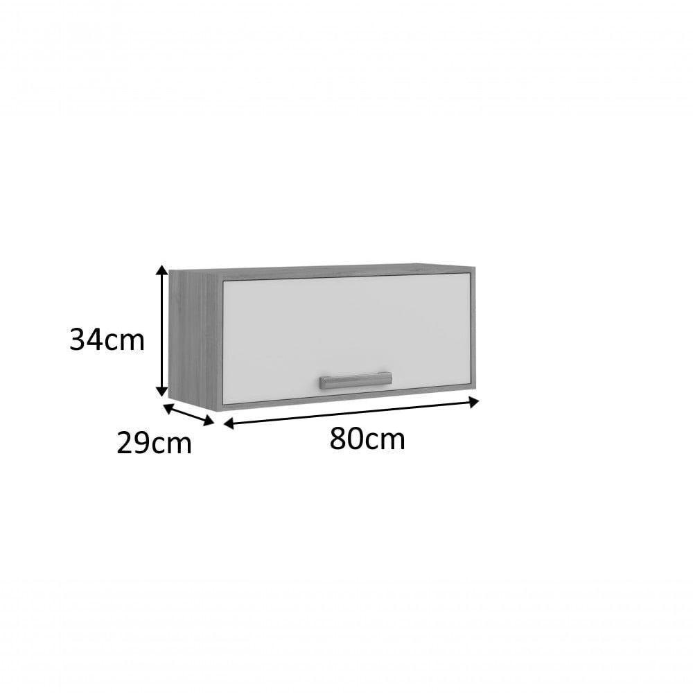 Armário Aéreo Napoles 80cm 1 Portas - Itatiaia Cinamomo-off White - 2