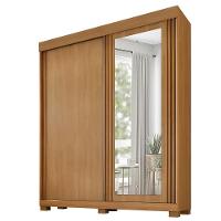 Guarda Roupa 2 Portas De Correr Com Espelho 3 Gavetas Mônaco Benetil Cinamomo - 1