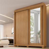 Guarda Roupa 2 Portas De Correr Com Espelho 3 Gavetas Mônaco Benetil Cinamomo - 2