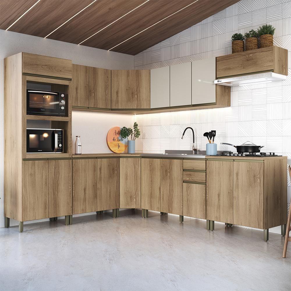 Cozinha Modulada De Canto Dinamarca 9 Peças Com Torre Quente 2 Fornos Castani - Indékes Castani - 2
