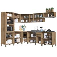 Cozinha Modulada De Canto Dinamarca 9 Peças Com Torre Quente 2 Fornos Castani - Indékes Castani - 3