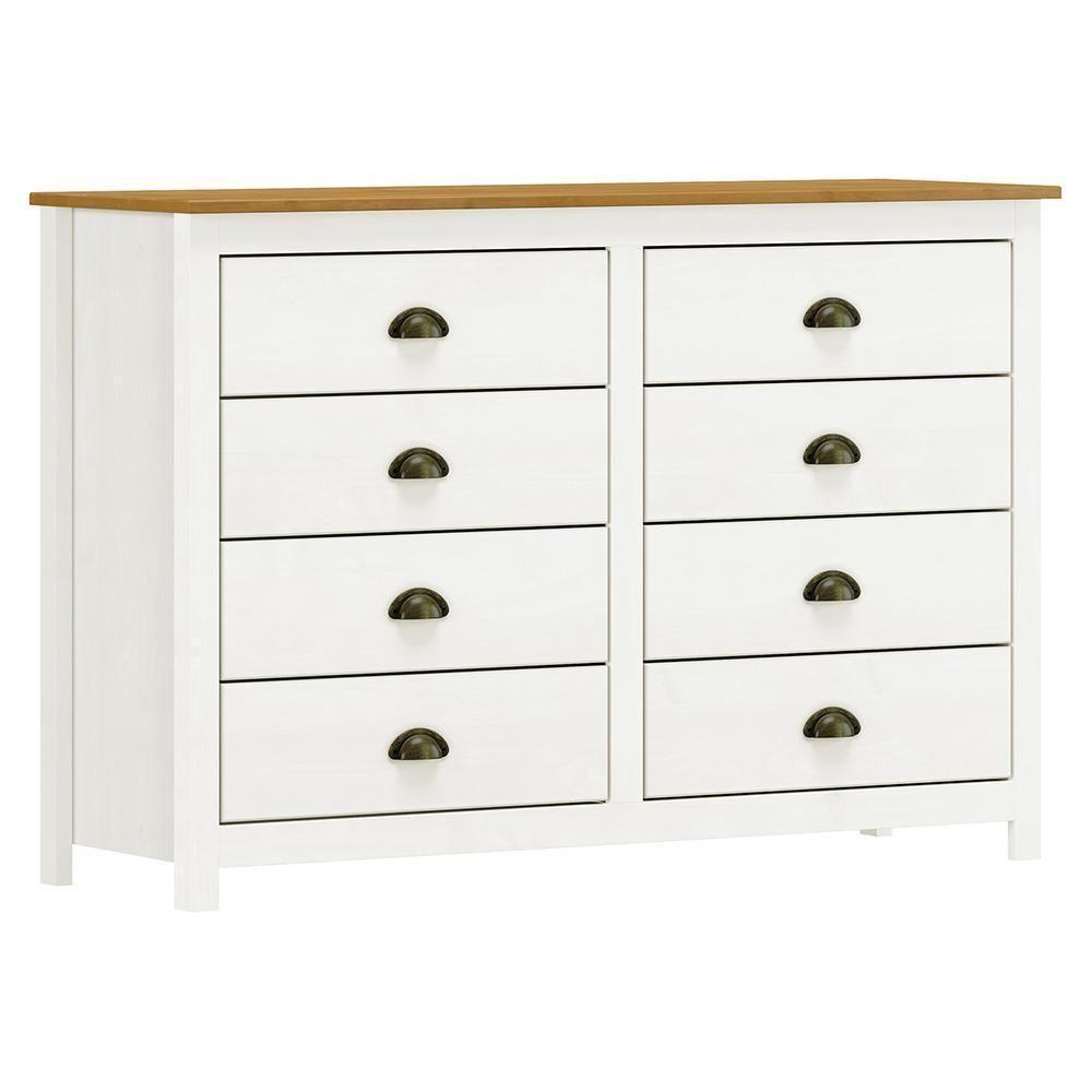 Cômoda Topázio 8 Gavetas Branco-freijó - Finestra Móveis Branco-freijó - 1