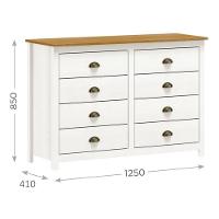 Cômoda Topázio 8 Gavetas Branco-freijó - Finestra Móveis Branco-freijó - 4