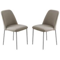 Conjunto 2 Cadeiras Londres Veludo Cappuccino Metal Champanhe - 1