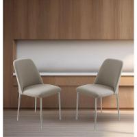 Conjunto 2 Cadeiras Londres Veludo Cappuccino Metal Champanhe - 2