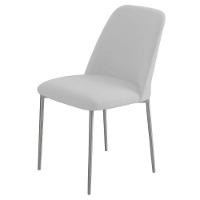 Conjunto 2 Cadeiras Londres Linho Branco Metal Champanhe