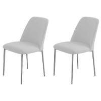 Conjunto 2 Cadeiras Londres Linho Branco Metal Champanhe - 6