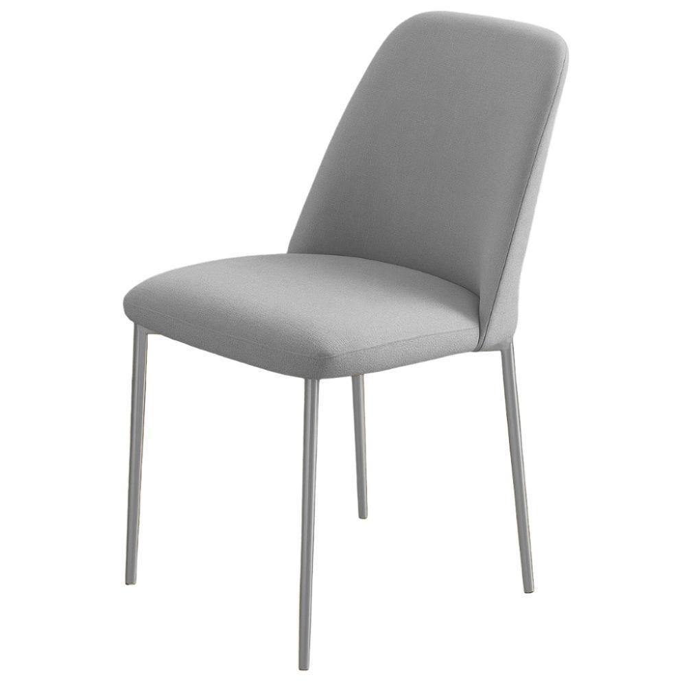 Conjunto 2 Cadeiras Londres Linho Cinza Claro Metal Champanhe - 4