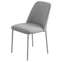 Conjunto 2 Cadeiras Londres Linho Cinza Claro Metal Champanhe