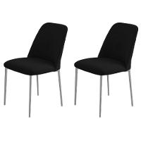 Conjunto 2 Cadeiras Londres Veludo Preto Metal Champanhe - 6