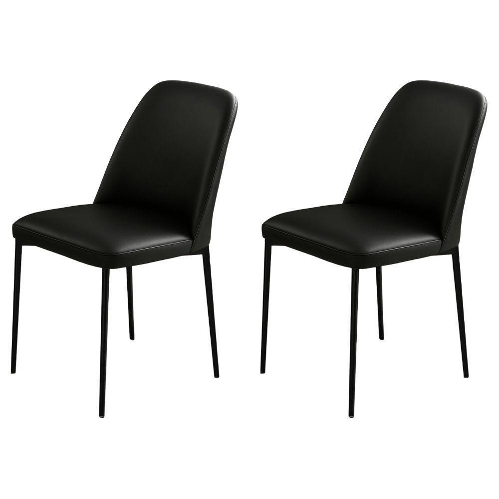 Conjunto 2 Cadeiras Londres Couro Preto Metal Preto - 9