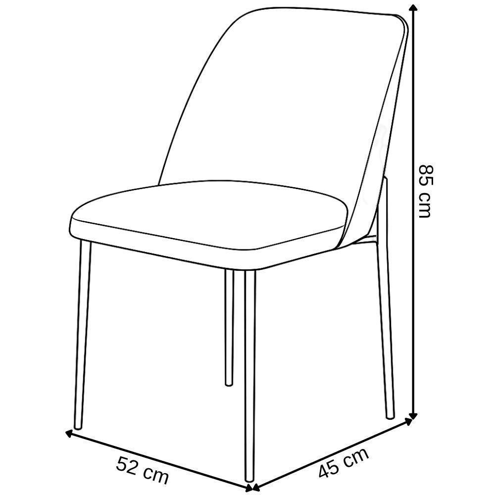 Conjunto 2 Cadeiras Londres Veludo Verde Escuro Metal Preto - 3