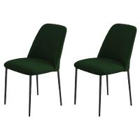 Conjunto 2 Cadeiras Londres Veludo Verde Escuro Metal Preto - 6