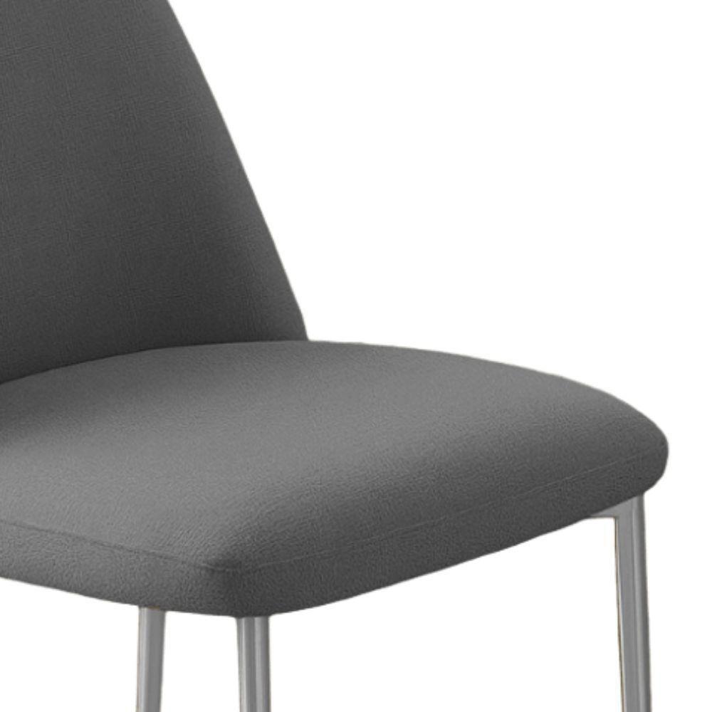 Conjunto 2 Cadeiras Londres Linho Cinza Escuro Metal Champanhe - 7