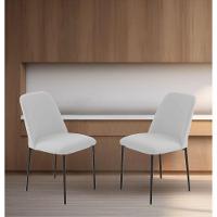 Conjunto 2 Cadeiras Londres Linho Branco Metal Preto - 2