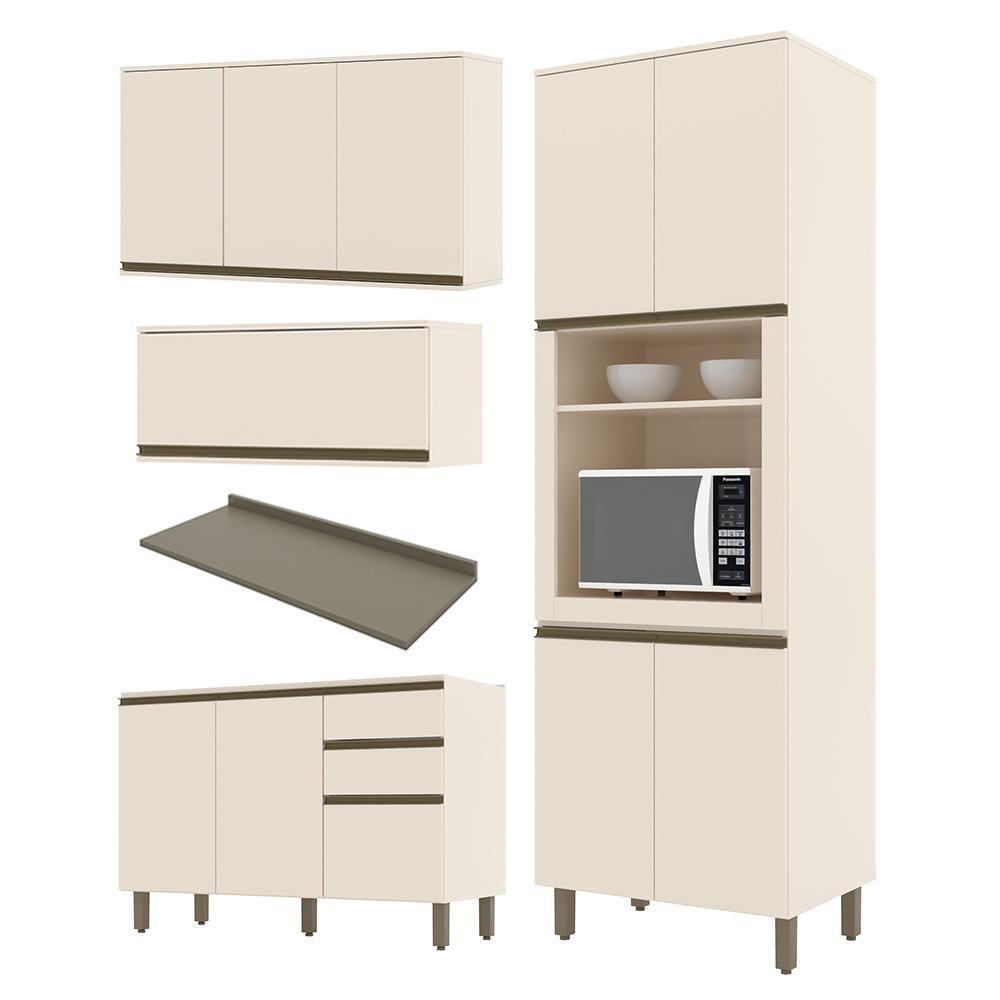 Cozinha Completa 4 Peças Connect Off White Com Torre Quente 1 Forno - Móveis Henn Off White - 3