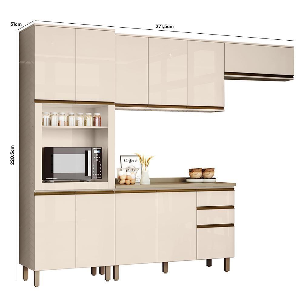 Cozinha Completa 4 Peças Connect Off White Com Torre Quente 1 Forno - Móveis Henn Off White - 5