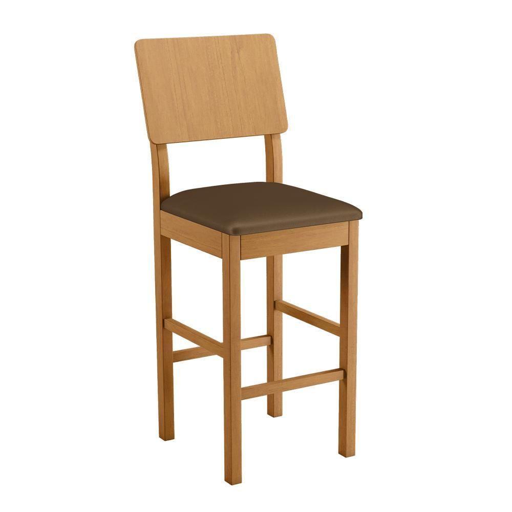 Banqueta Jade 01 Madeira Maciça Jcm Veludo Marrom - 1