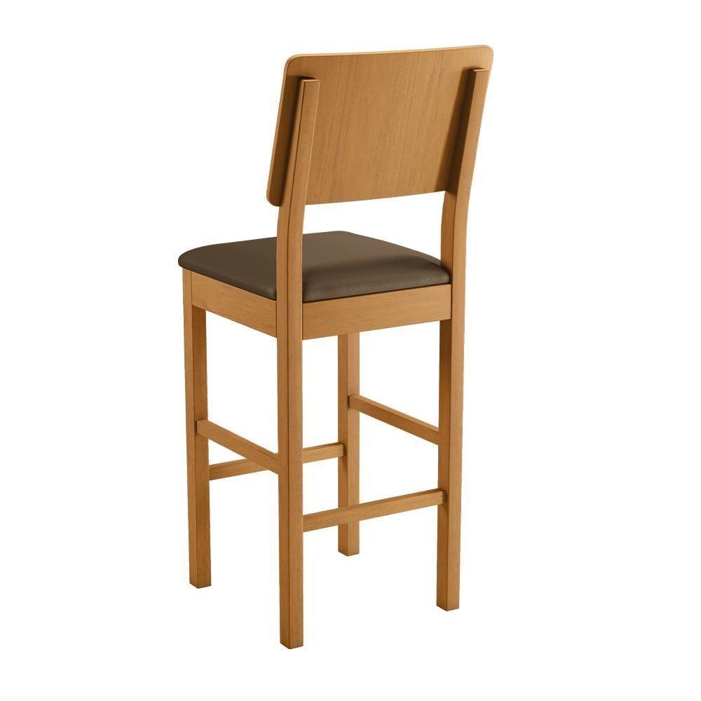 Banqueta Jade 01 Madeira Maciça Jcm Veludo Marrom - 2