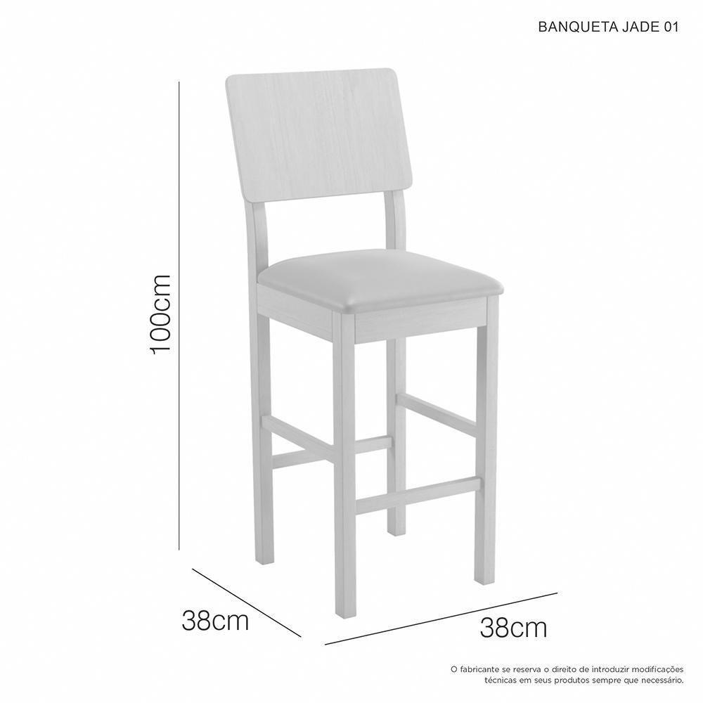 Banqueta Jade 01 Madeira Maciça Jcm Veludo Marrom - 3