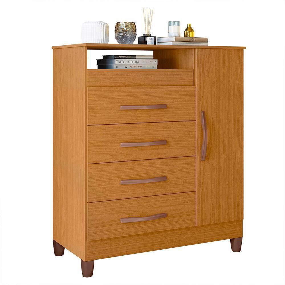 Cômoda Turquesa 1 Porta E 4 Gavetas Cinamomo - Móveis Albatroz Cinamomo - 1