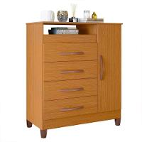 Cômoda Turquesa 1 Porta E 4 Gavetas Cinamomo - Móveis Albatroz Cinamomo - 1