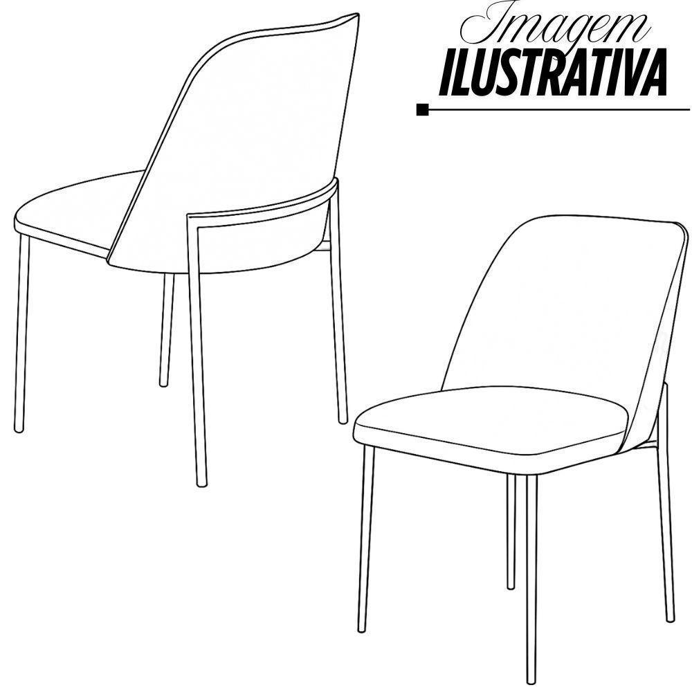 Conjunto 2 Cadeiras Londres Couro Marrom Metal Champanhe - 7