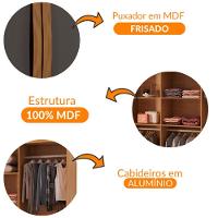 Guarda Roupa Casal Dunas Com 8 Portas E 4 Gavetas Moderna Naturalle Grafite - 6